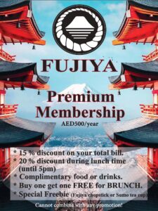 fujiya japanese restaurant dubai premium membership